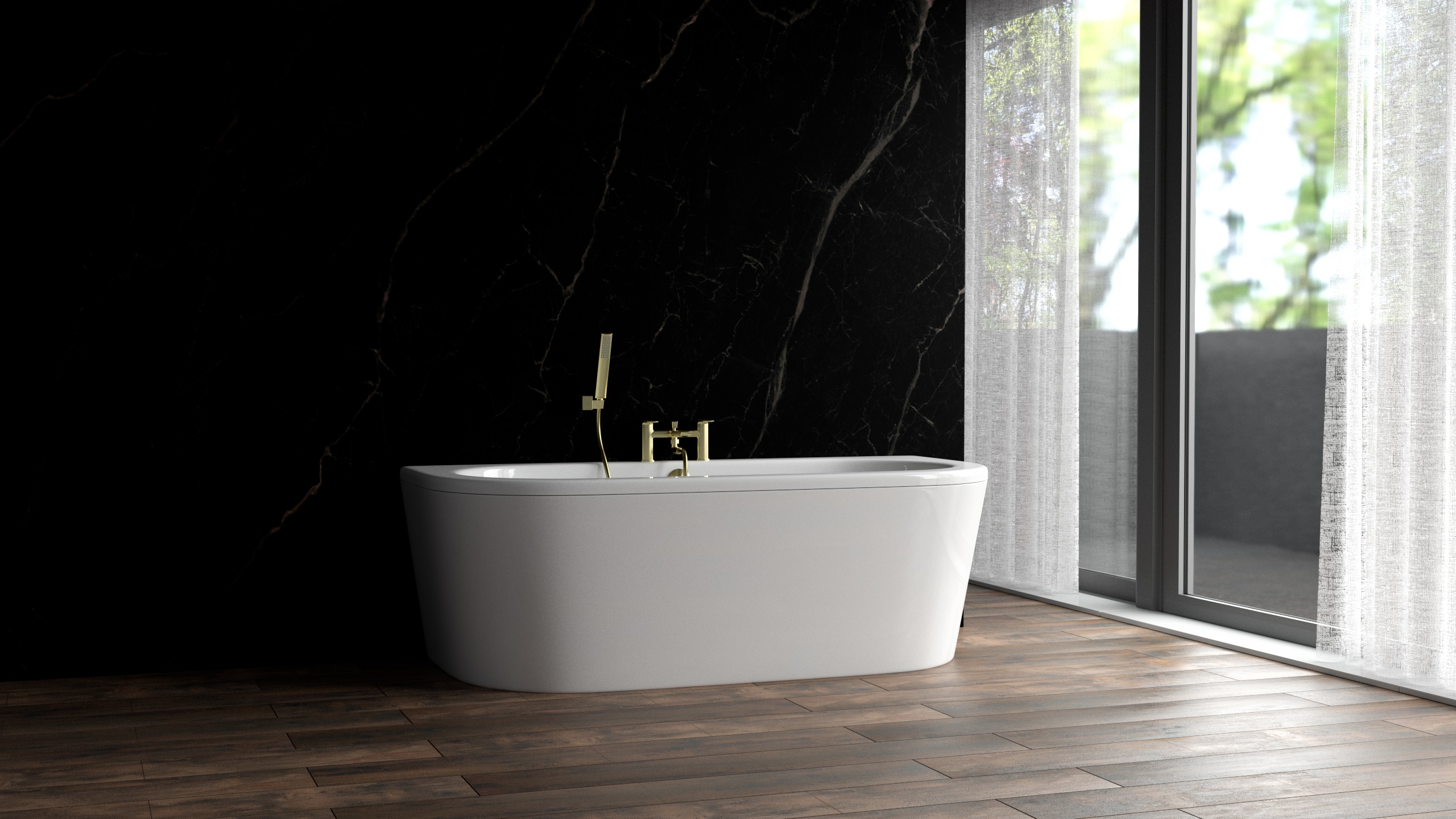 CHECK Smart Wall Tile 30005M Marmor Carrara-Schwarz (3050x1120x8mm)
