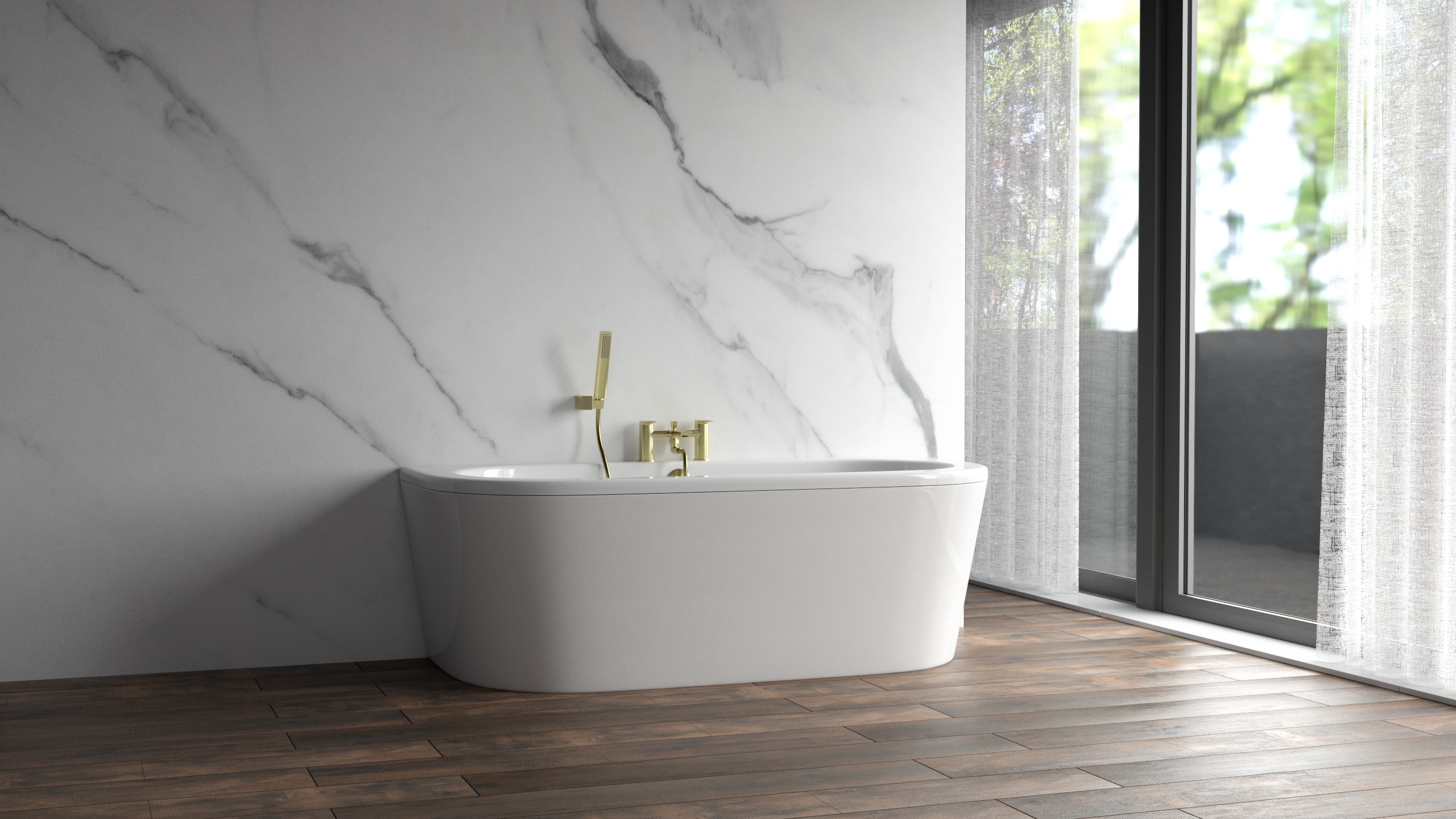 CHECK Smart Wall Tile 30001M Marmor Lasa-Weiß SM (3050x1120x8mm)