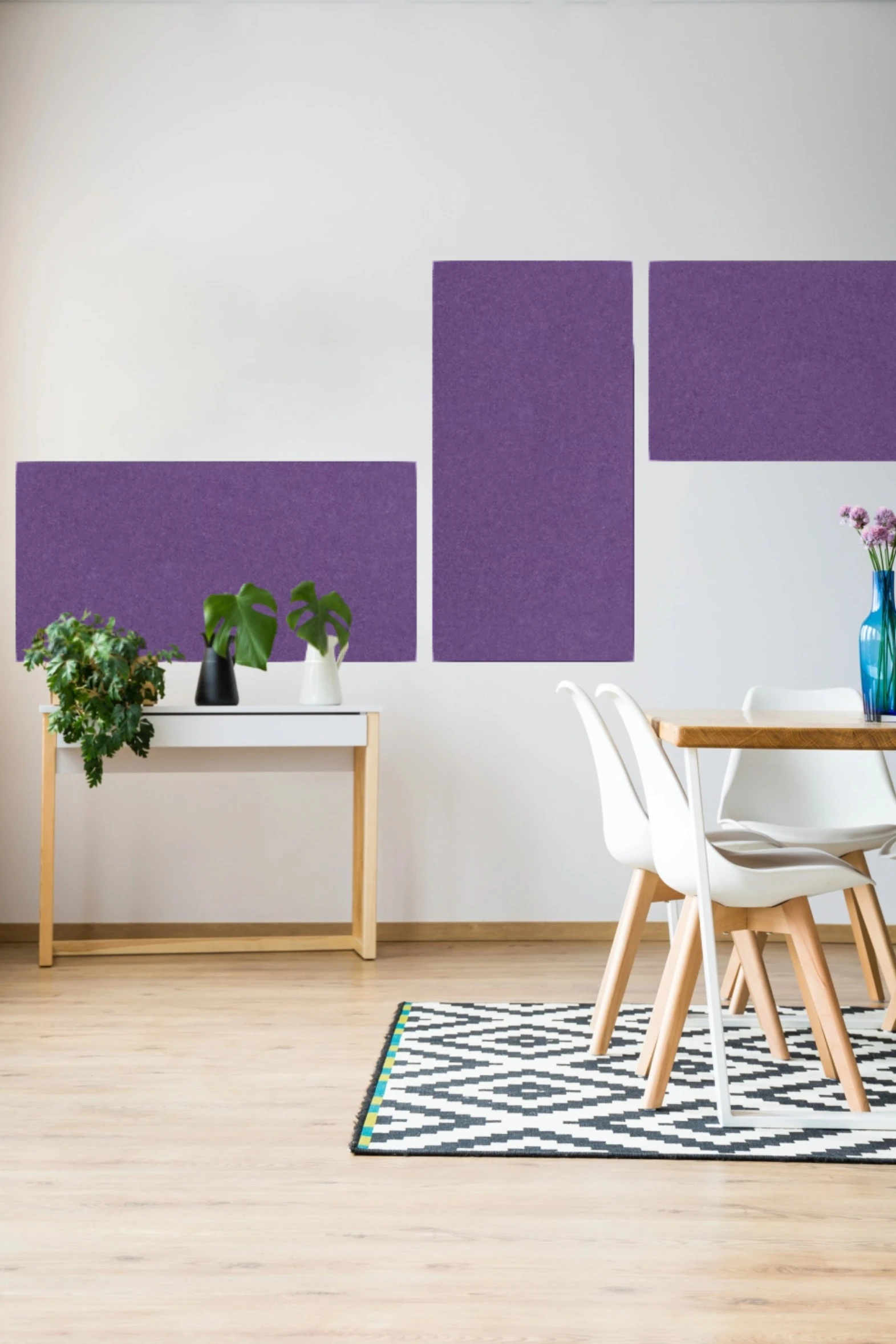 Wandpaneel Jangal Modular Wall colored PET bevelled 11216B Plum Purple 52 x 104cm