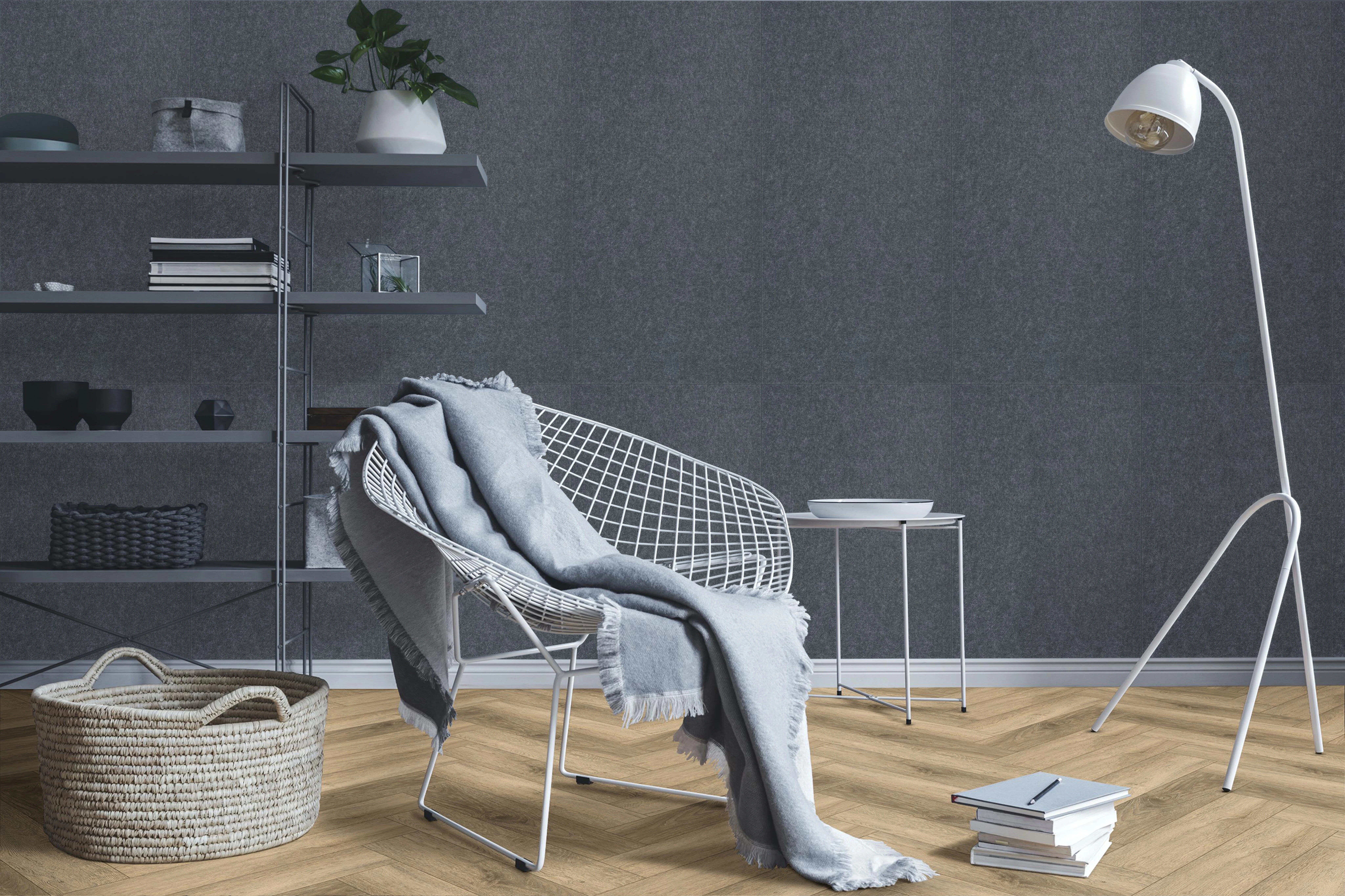 Wandpaneel Jangal Modular Wall colored PET bevelled 11219B Urban Grey 52 x 104cm