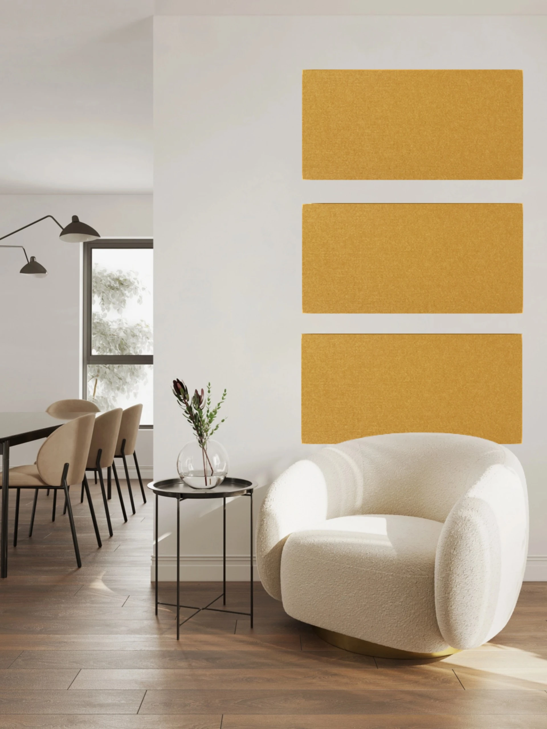 Wandpaneel Jangal Modular Wall colored PET bevelled 11211B Sierra Orange 52 x 104cm