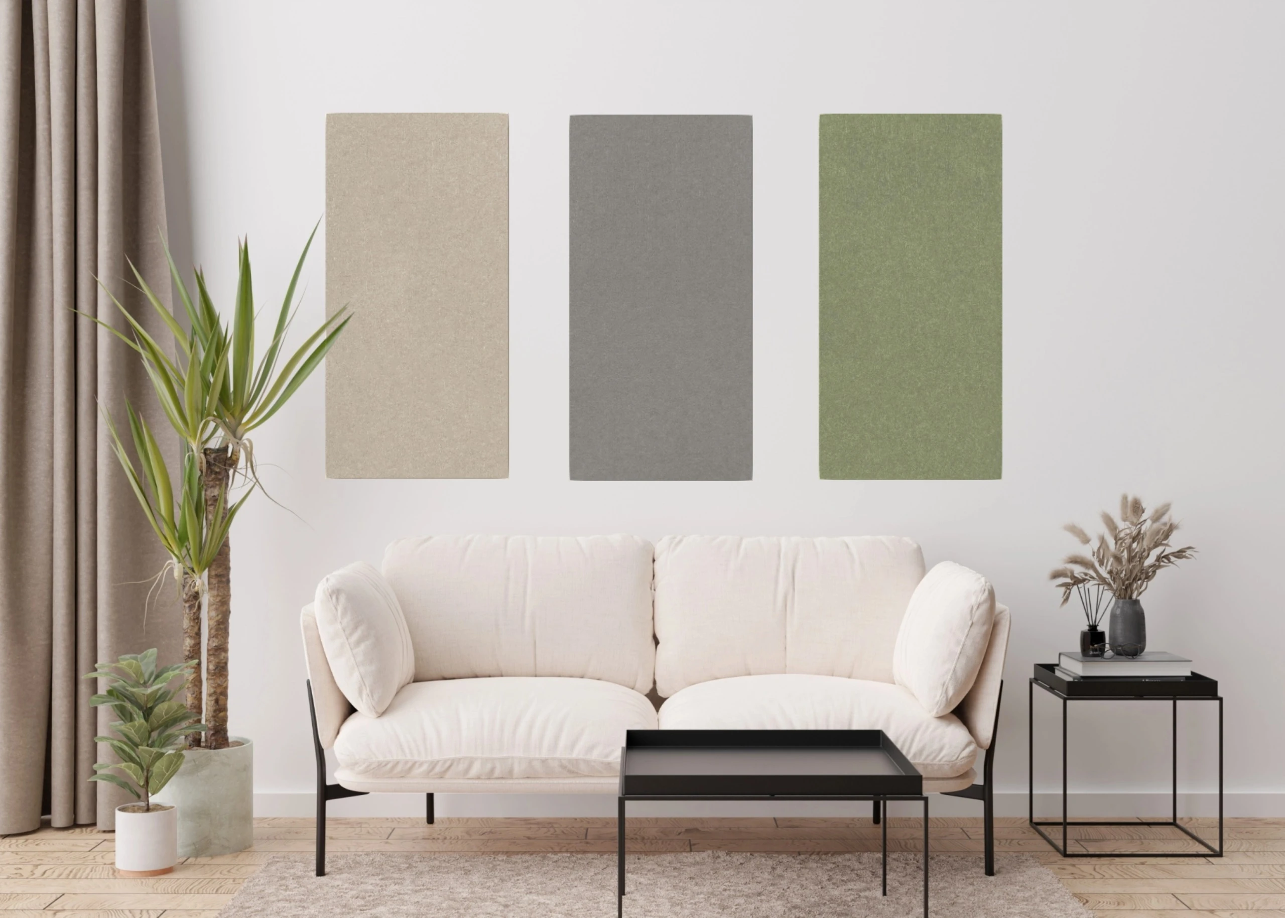 Wandpaneel Jangal Modular Wall colored PET bevelled 11210B Stone Grey 52 x 104cm