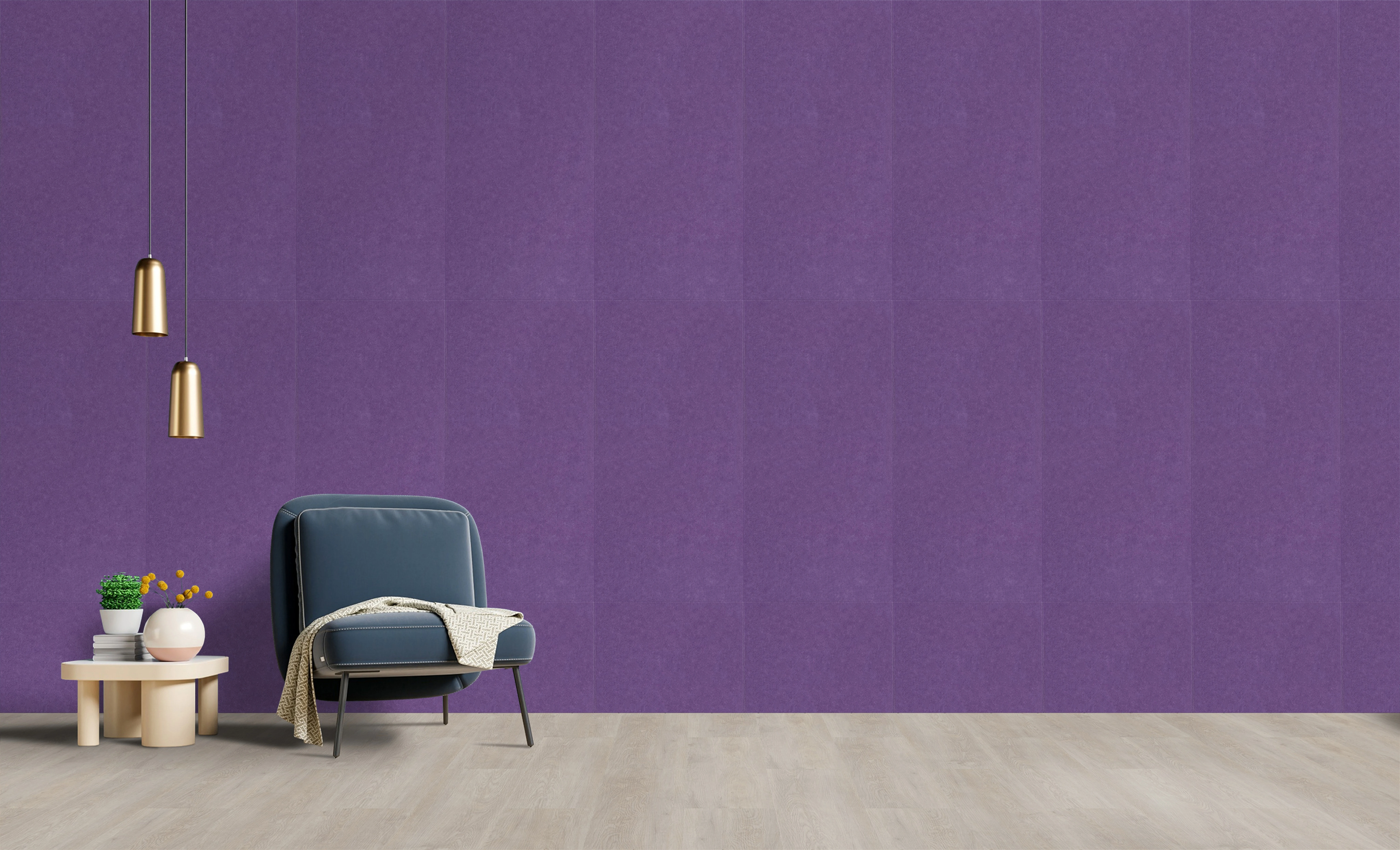 Wandpaneel Jangal Modular Wall colored PET bevelled 11216B Plum Purple 52 x 104cm