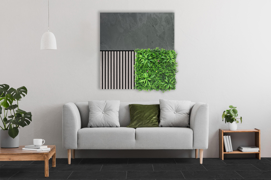 Wandpaneel Jangal Modular Wall 11302B Black Slate Stone Panel 52 x 104 cm