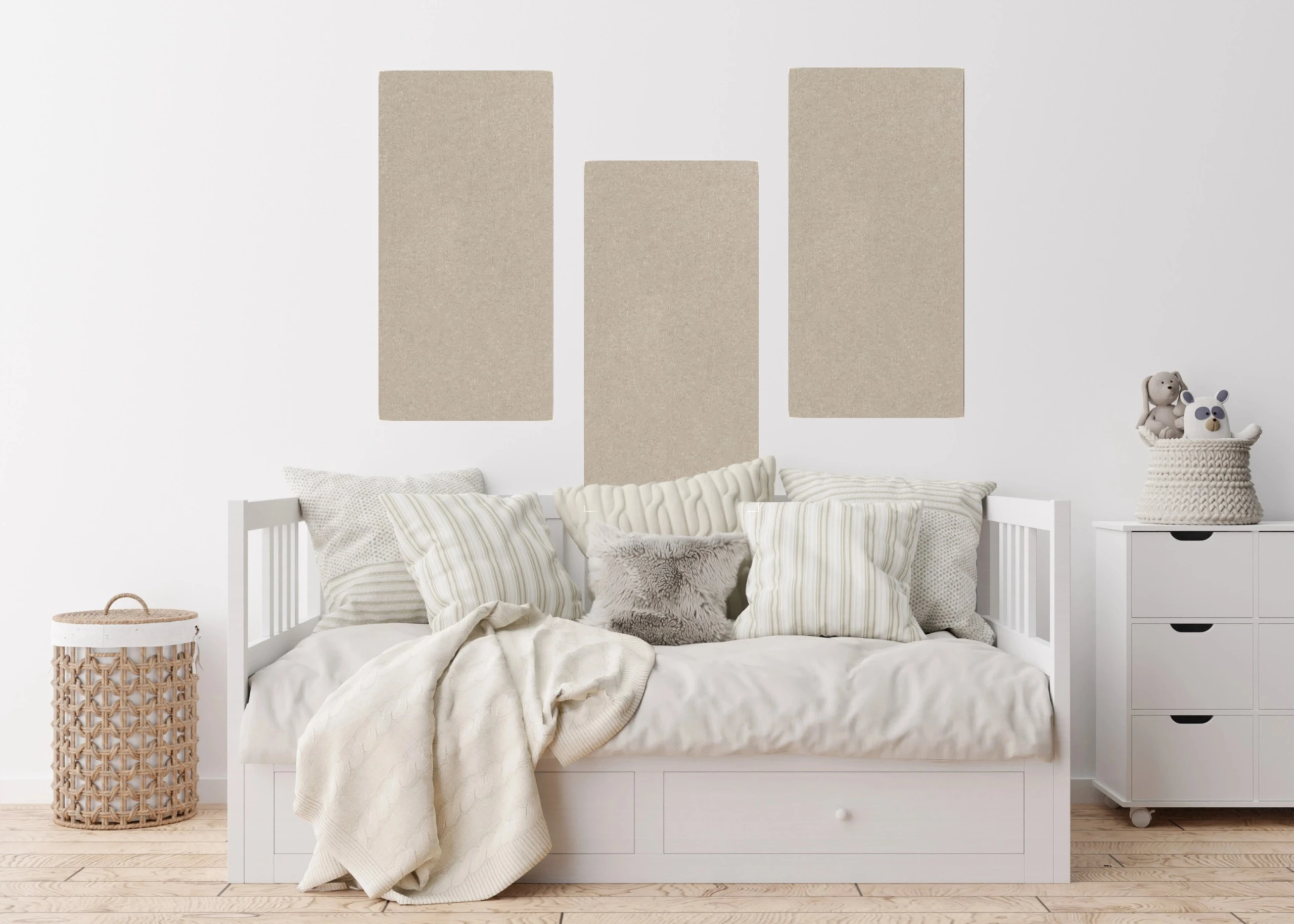 Wandpaneel Jangal Modular Wall colored PET bevelled 11209B Sand Beige 52 x 104cm