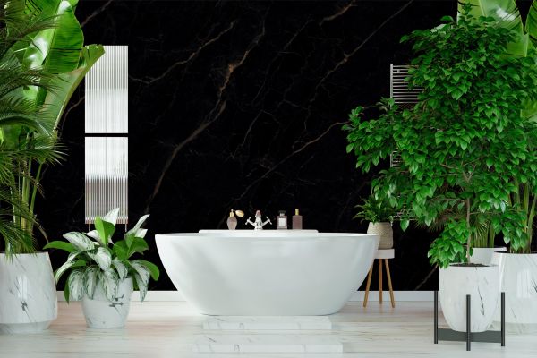 CHECK Smart Wall Tile 30005M Marmor Carrara-Schwarz (3050x1120x8mm)